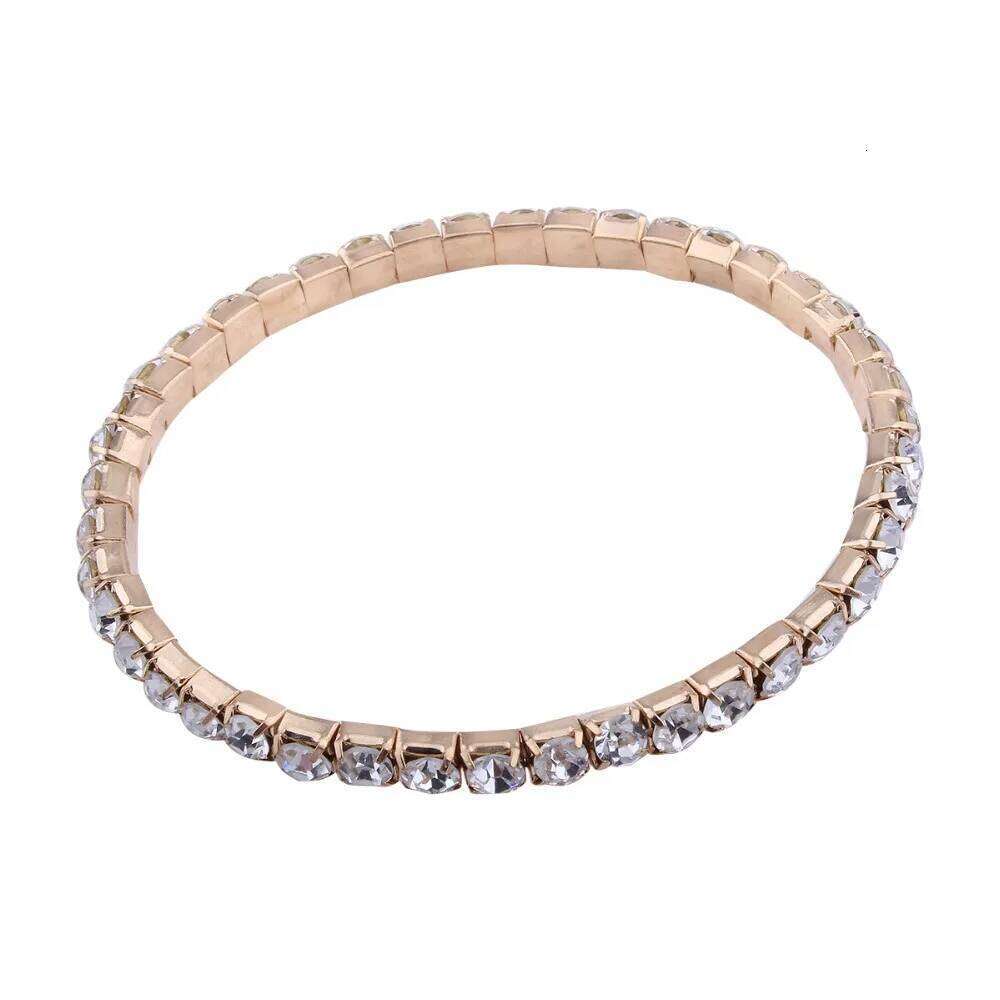 L003 CZ Crystal Pulsera Bangle Stretch Bling Single Row Rhinestones Bracelets For Women Elasticity Wedding Bridal Gift Jewelry Z260313