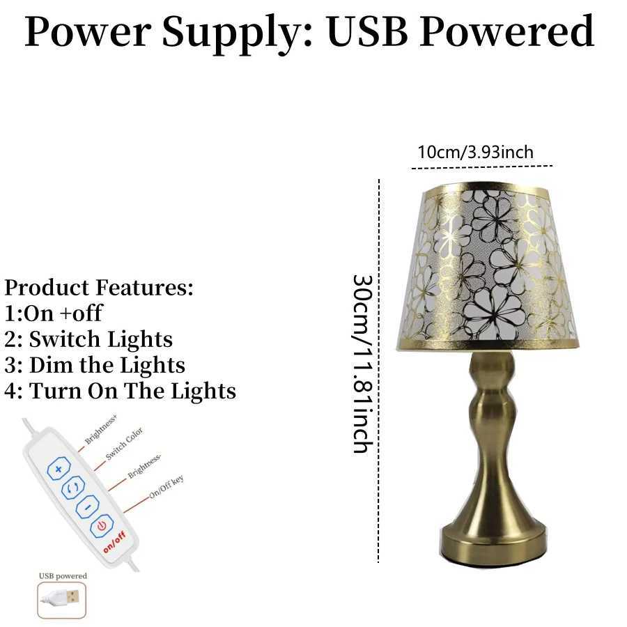 1 PC Sunflower Fabric Metal Base Desk Lamp with USB Three-color Light - Suitable for Bedroom Study and Living Room Decoration Y260314