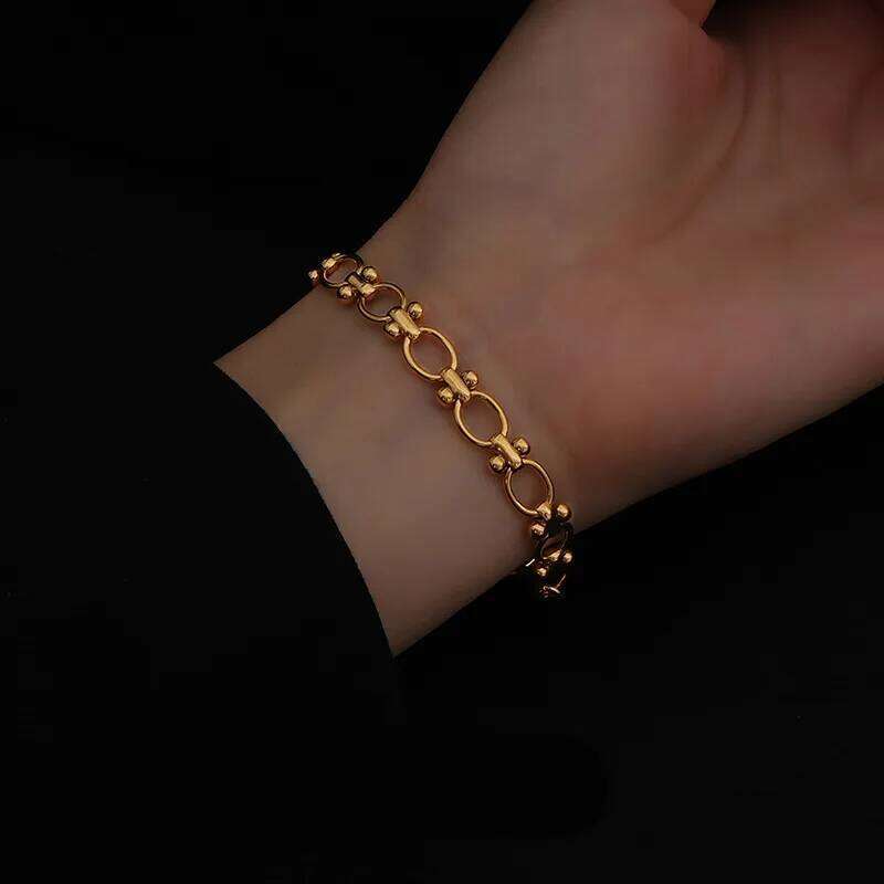 EILIECK 316L Stainless Steel Link Bracelet For Women Trendy Punk 18K Gold Plated Waterproof Wrist Chain Jewelry Gift Party Z260313
