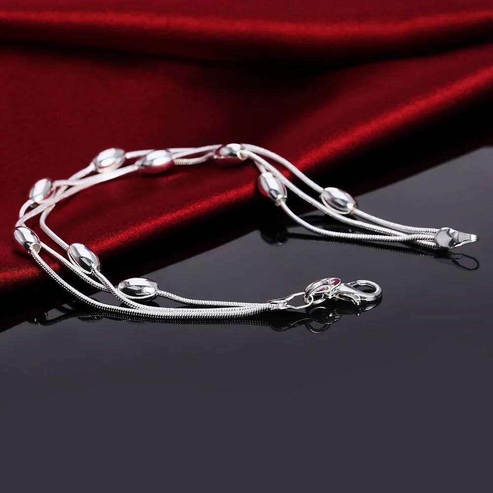 925 sterling silver elegant Snake chain beads Bracelets for women Fashion Party Wedding Accessories Jewelry Christmas Gifts Z260313