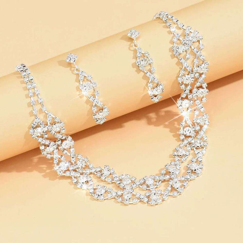 Ladies' light luxury style design necklace, earrings, jewelry set suitable for weddings, gatherings, holidays, gifts Z260313