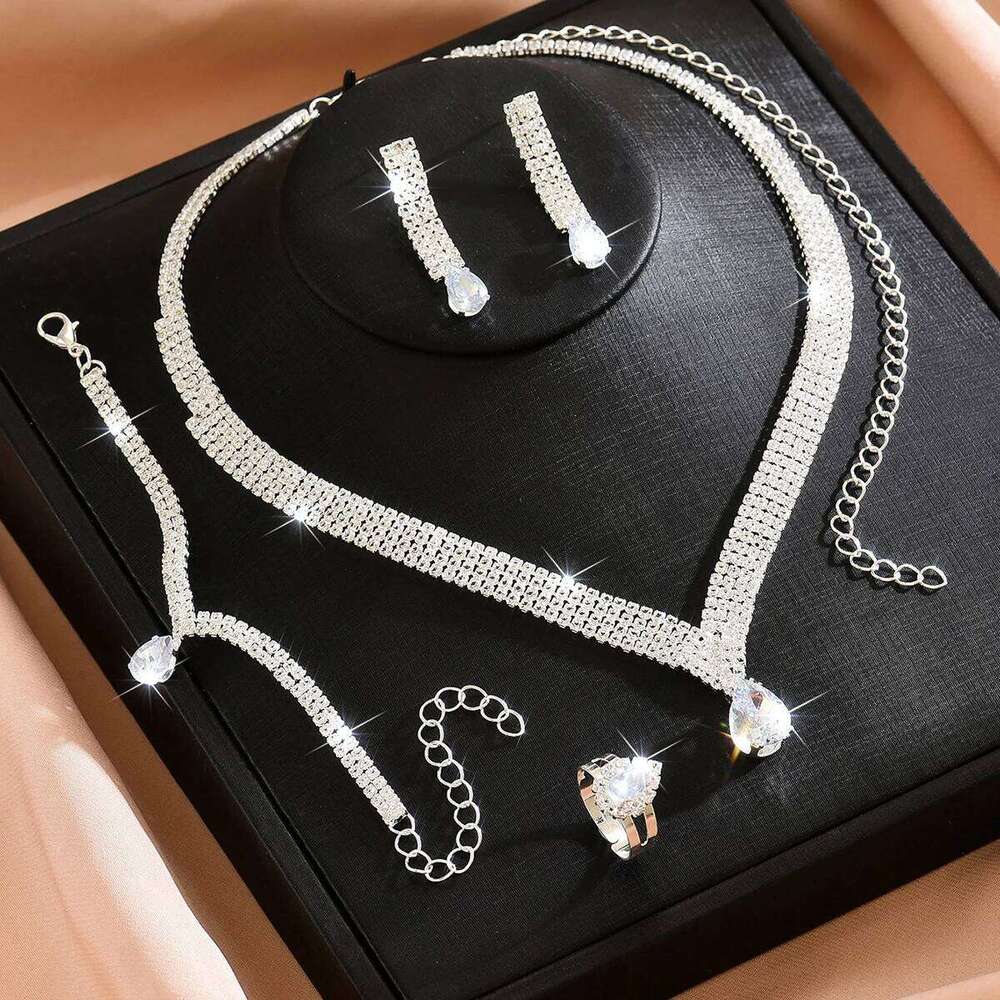 Trendy retro personalized design necklace earring set, wedding dress, evening gown, socialite style, versatile accessories Z260313