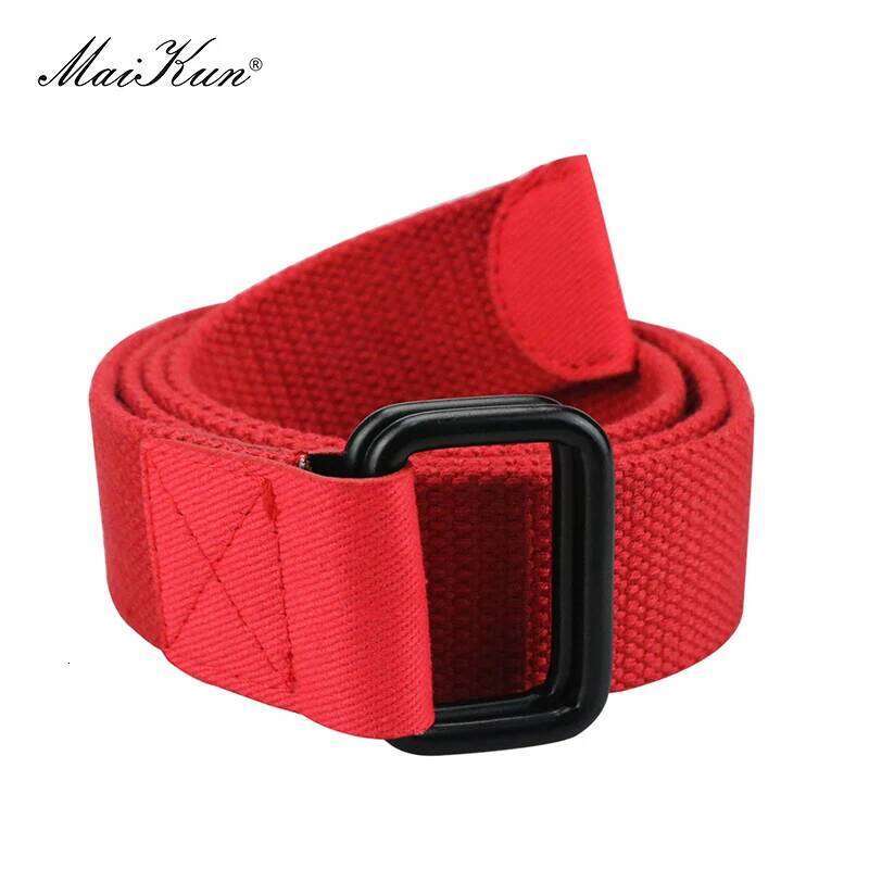 Maikun Double Ring Buckle Canvas Men Casual Harajuku Male Belt For Jeans Z260226