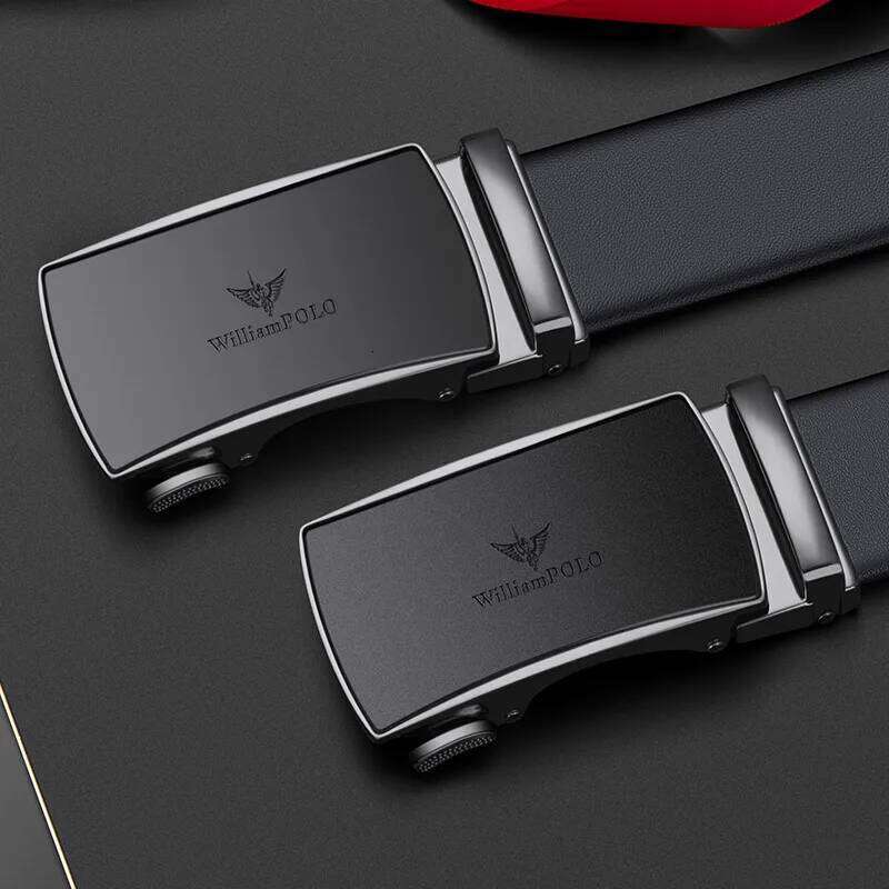 Men's leather fashionable automatic buckle belt, high-end casual pants belt Z260226