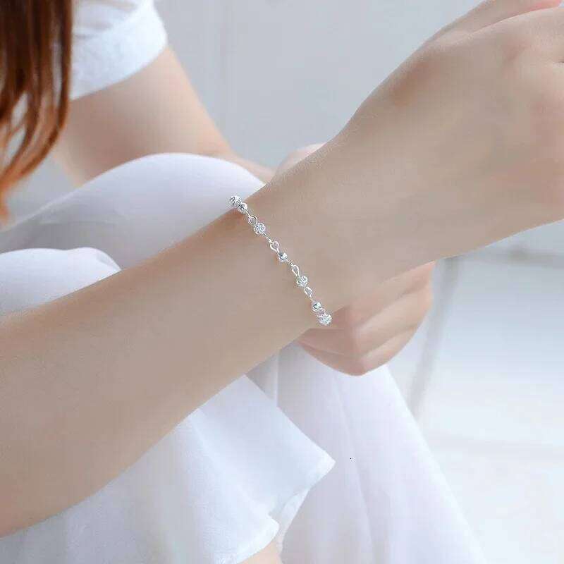Vintage 925 Sterling Silver Bracelets for Women Luxury Korean Hollow Texture Round Bead Bracelet Party Wedding Beautiful Jewelry Z260313