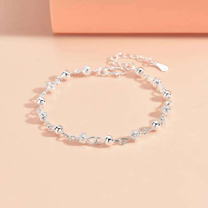 Vintage 925 Sterling Silver Bracelets for Women Luxury Korean Hollow Texture Round Bead Bracelet Party Wedding Beautiful Jewelry Z260313