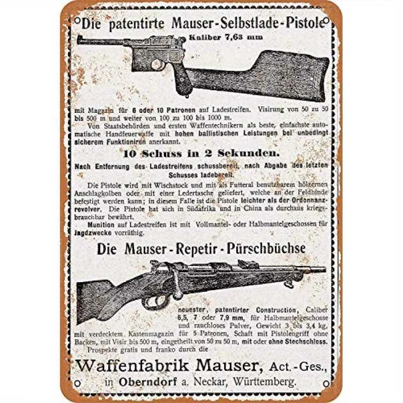 Decorative Signs Plaques Wallors Vintage Look 1901 Waffenfabrik Rifles and Pistols Metal Sign 8 12 Poster Gym Shop f D260314
