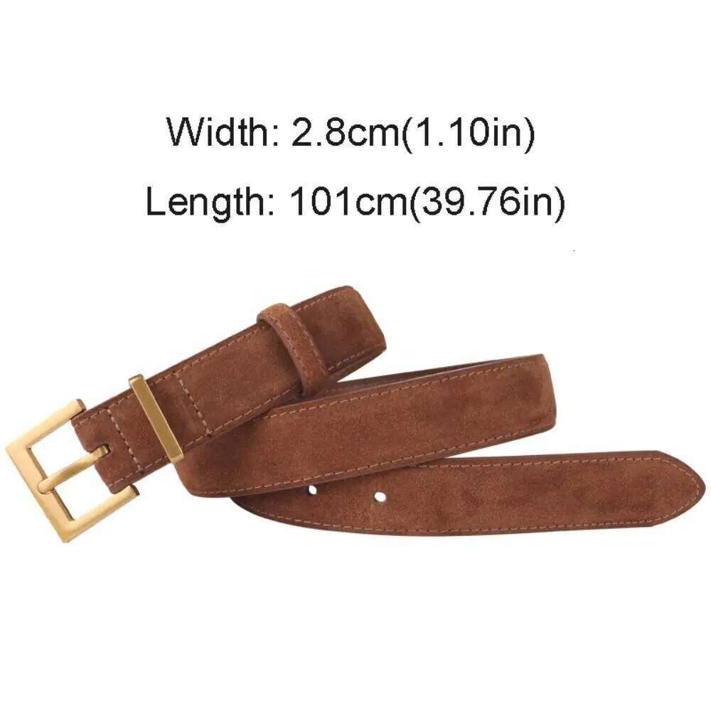Women Luxury Design Suede Leather Casual Versatile Frosted Cowhide Belt Trendy Pin Buckle Waistband Gifts Z260226