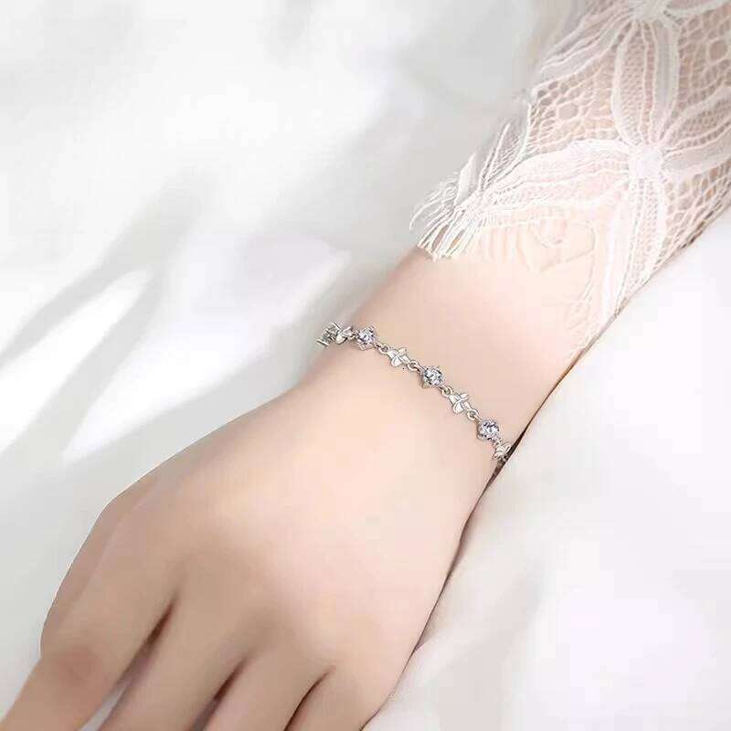 925 Sterling Silver Shiny Leaf Earrings for Women Retro Korean Versatile Zircon Charm Bracelets Original Party Jewelry Z260313