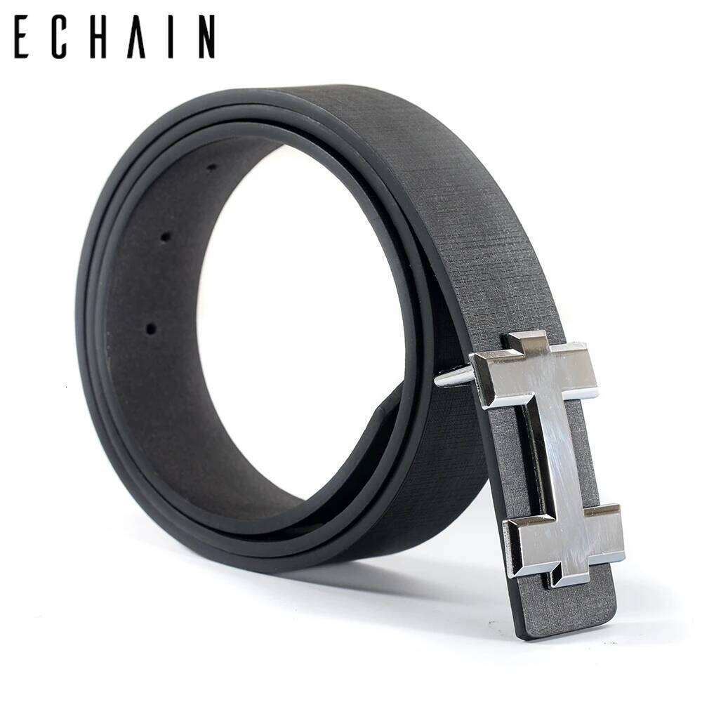 ECHAIN Vintage Luxury Belts Men High Quality Male Women Belt PU Leather H Buckle Strap for Jeans 105cm Z260226