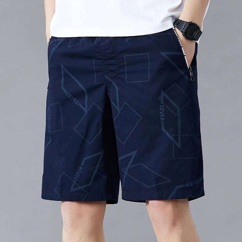 Big Men's Summer Cotton Knee Pants Golf Plaid Fashion Zipper Pocket Y2K Swim Beach Relaxed Fit Jogger Shorts Z260314