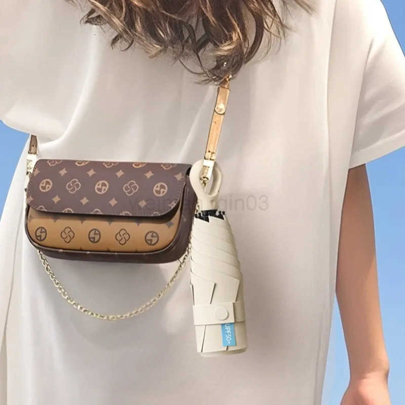 1pcs Portable Foldable Umbrella Manual Sun Rain Umbrella UV Protection Sunshade for Outdoor Travel Daily Use H260314