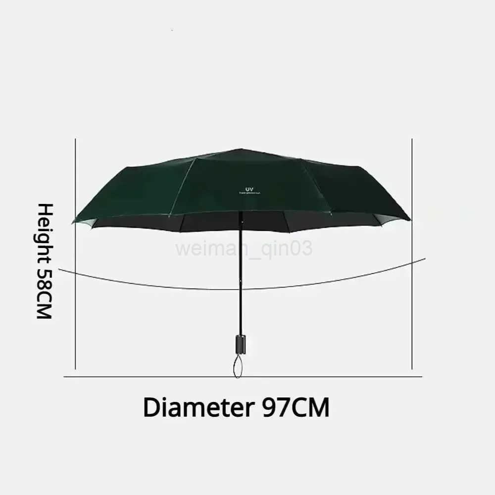 Automatic Portable Umbrella Black Rubber Sunscreen Sunshade Umbrella Ultra Light Sun Protection Umbrellas Travel Fold Rain Gear H260314