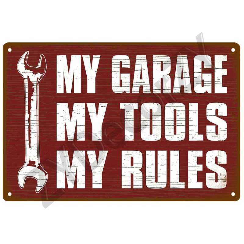 Garage Metal Sign House Plaque Metal Poster Tin Sign Plate Wall Posters Vintage Retro Aesthetic Room Decor Wall Art Decoration D260314