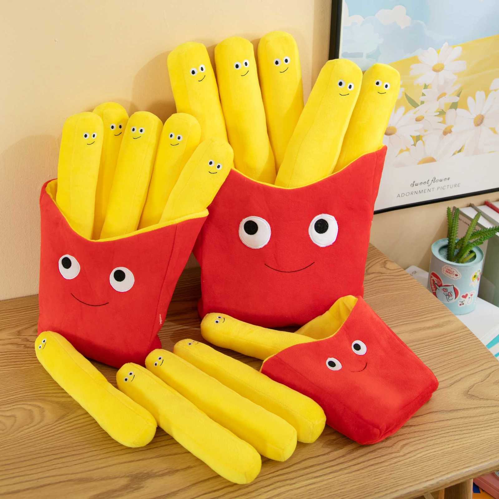 French fry plush pillow Creative Cute French Fries Ornament Couple Style Plush Toy Doll Small Doll For Girls Boys Birthday Gift Y260314