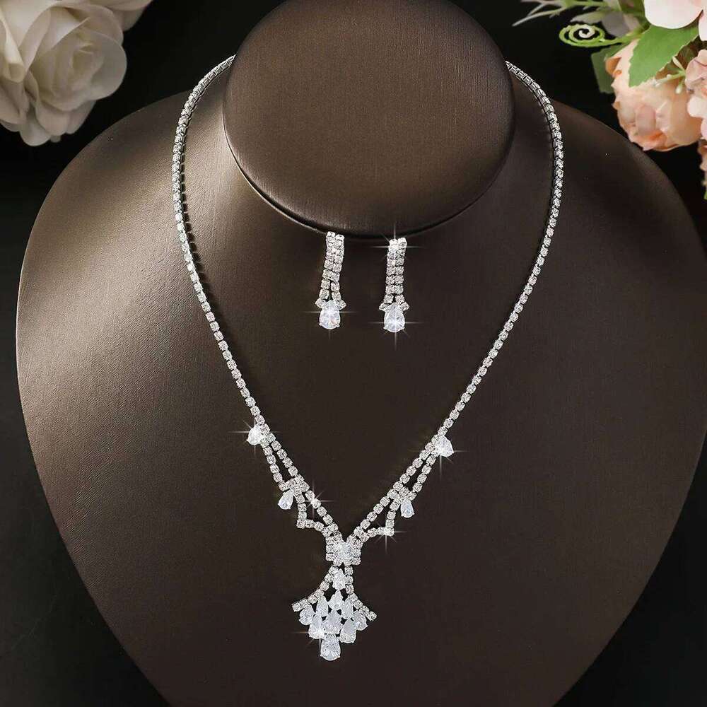 3PC Women's Fashion Design Water Drop Necklace Earrings Jewelry Set Wedding Party Festival Gift Z260313