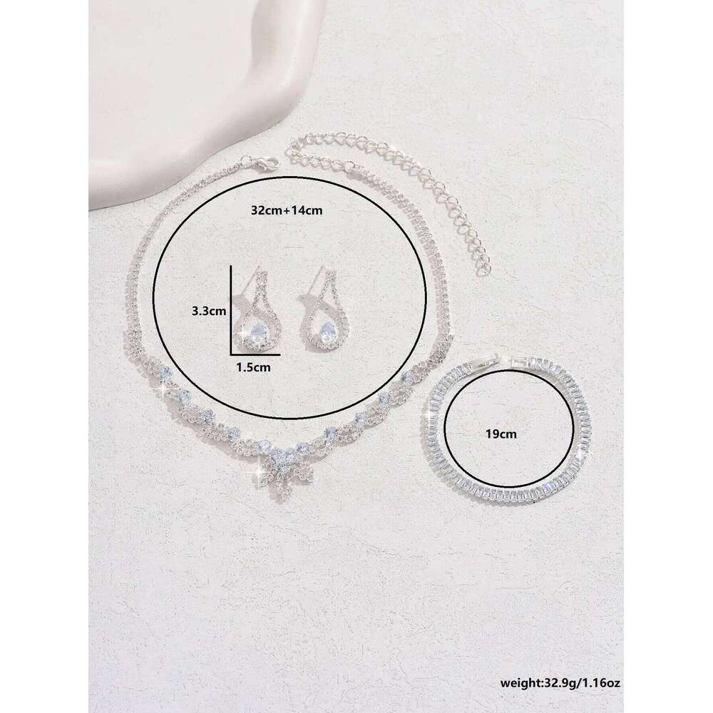 Women's fashionable exquisite claw design leaf collarbone chain set, elegant and high-end jewelry set Z260313