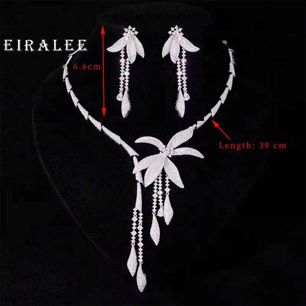 EIRALEE Wedding Party Zircon Flower Necklace Set Bridal Jewelry Women conjunto collar y pendientes conjuntos femininos elegantes Z260313