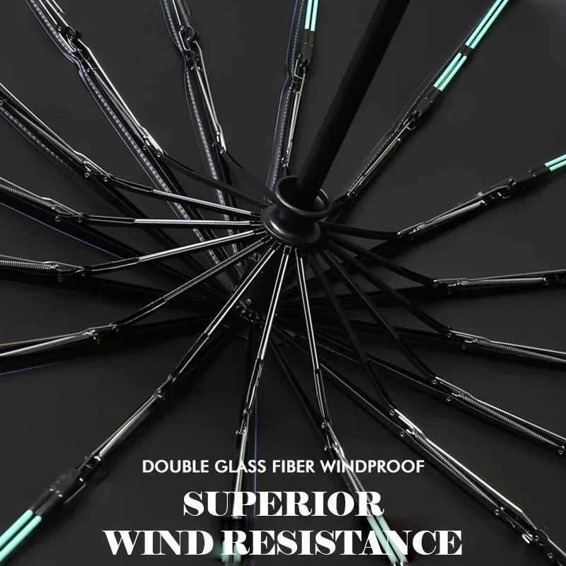 Windproof Compact Umbrellas Automatic Fold Business Luxury Sun Rain Umbrella Travel 16K Double Bones Large Umbrella H260314