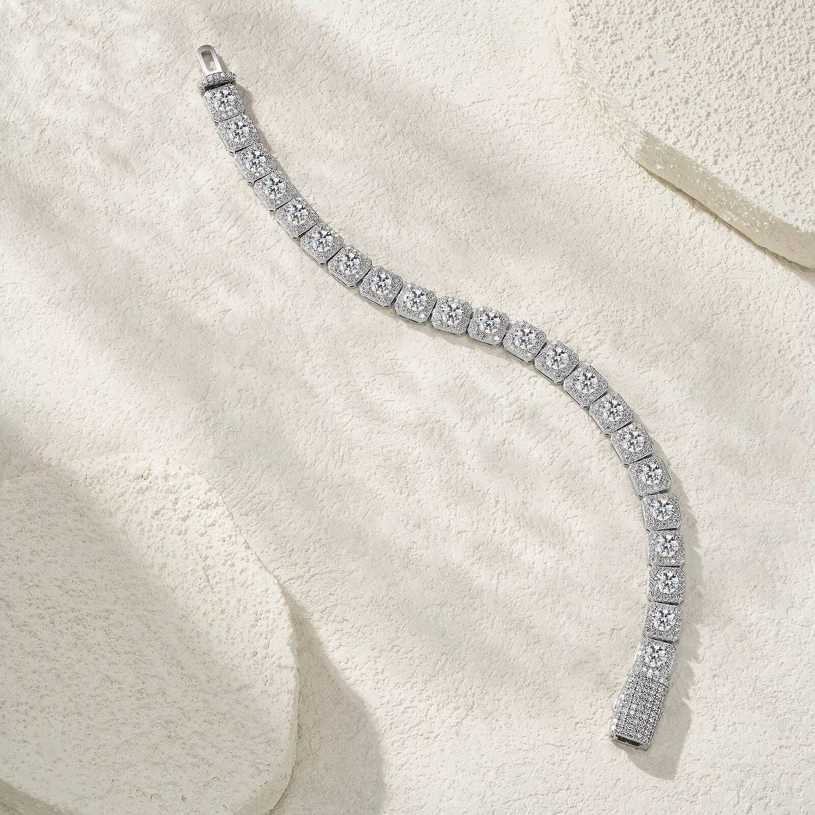 Full Ice 5mm Moissanite Candy Link S925 Silver Plated 18K Gold D Color VVS GRA Certified Sparkle Hip Hop Jewelry Bracelet