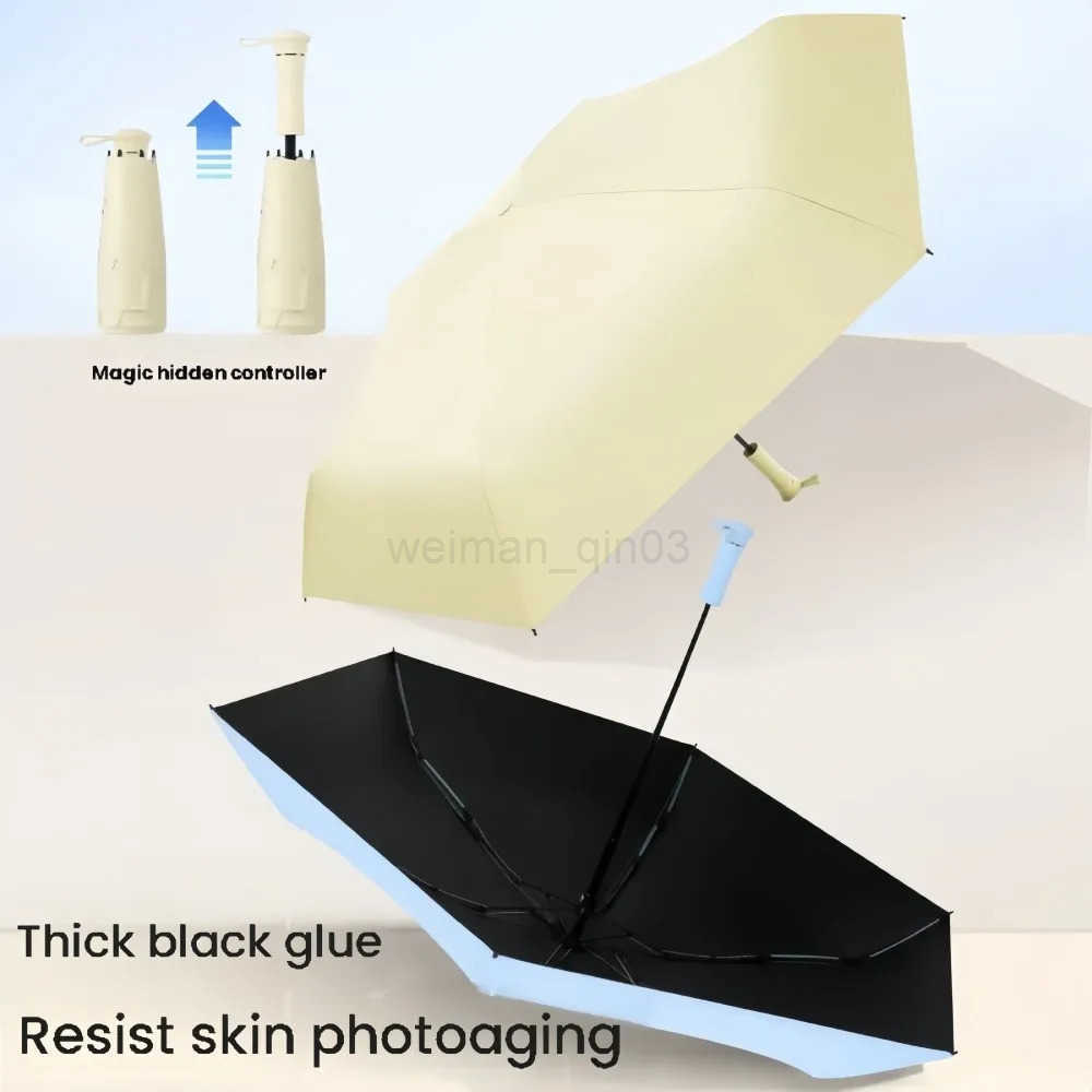 Mini Foldable Umbrella Retractable Five-Fold UV Protection Sunshade Rain Umbrella Sun Protection against Ultraviolet Rays H260314