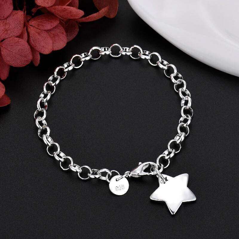 Hot Fashion 925 Sterling Silver charm Star Bracelets for Women luxury Party Wedding Jewelry Accessories Holiday Gifts Z260313