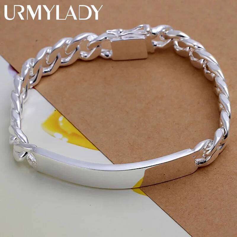 Charm 925 sterling silver design noble pretty 10MM Mens chain Jewelry fashion Geometric Bracelet factory price Z260313