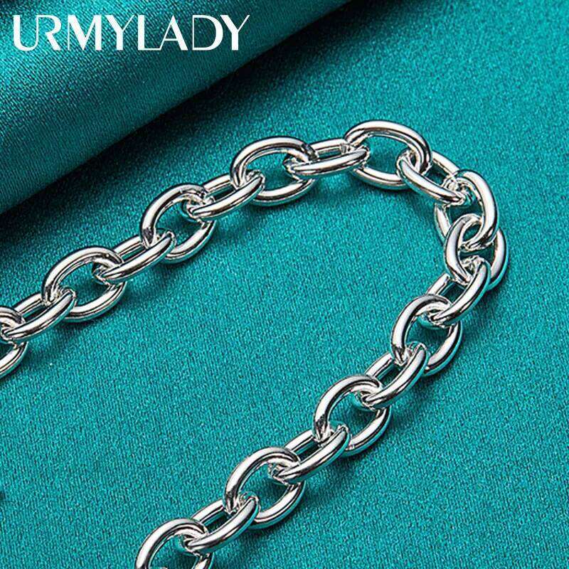 URMYLADY 925 Sterling Silver Double Heart Pendant Bracelet For Women Wedding Party Charm Jewelry Z260313