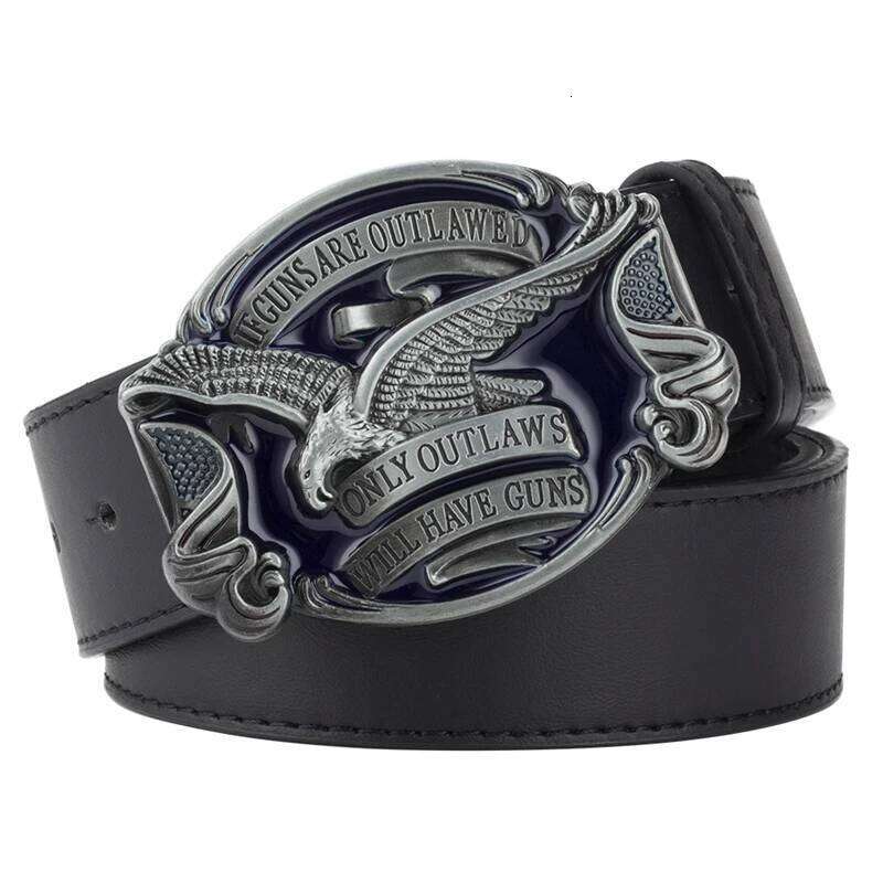 US Badge Belt Guns Freedom Men Leather Belts Metal Buckle Z260226
