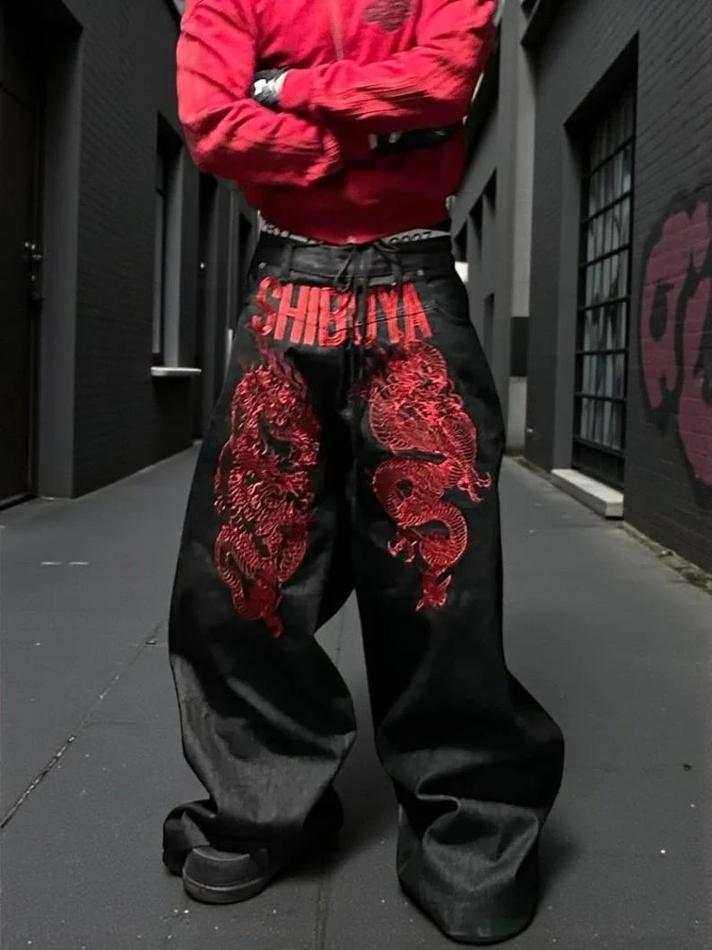 Y2K Striped Stitching Hole Jeans Mens Retro American High Street Straight Pants Fashion Washed Baggy Leisure Skateboard Pants 260311