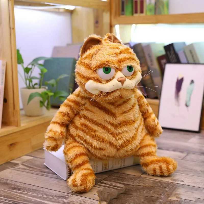 Fat Orange Plush Cat Stuffed Animals Toy Lifelike Yellow Tabby Cat Kitty Toy for Boys and Girls Children Xmas Birthday Y260314