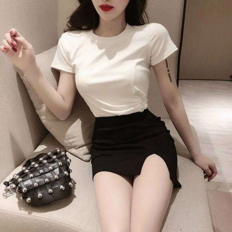 Hot Girls In Sexy Mini Women Skirts Short with Side Slit Hip Wrap Chic and Elegant Woman Skirt Korean Style Fashion High Waist Z260314