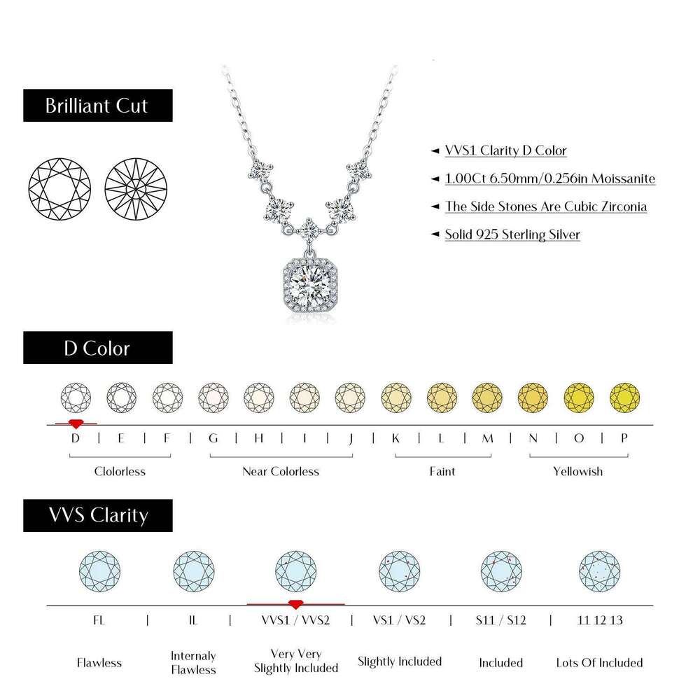 MODIAN D Color Moissanite 925 Sterling Silver Luxury Geometric Charm Necklace Bracelet For Women Wedding Statement Jewelry Set Z260313