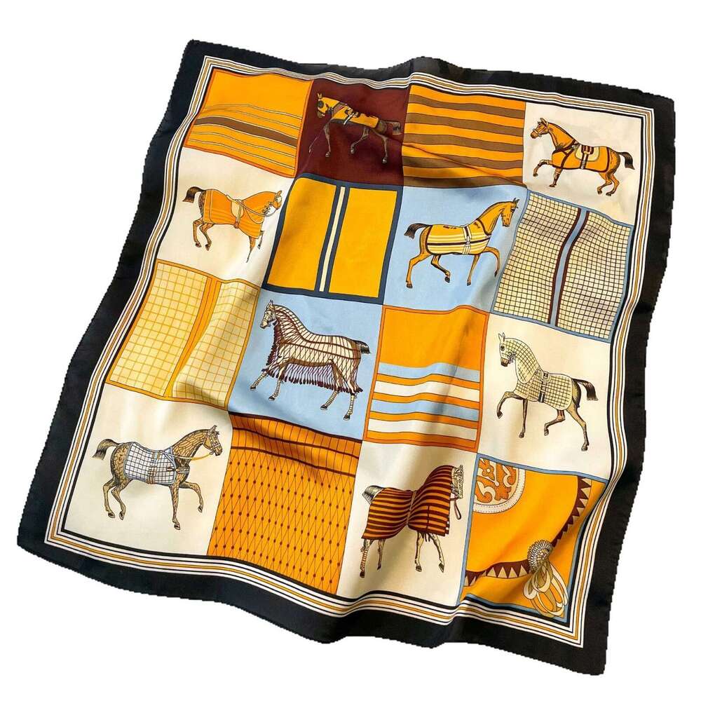 Korean-Style 70 High-End Faux Silk Square Scarf, Fashionable And Versatile, Can Be Used As A Decorative Accessory, Hair Tie, Or Professional Neck Scar
