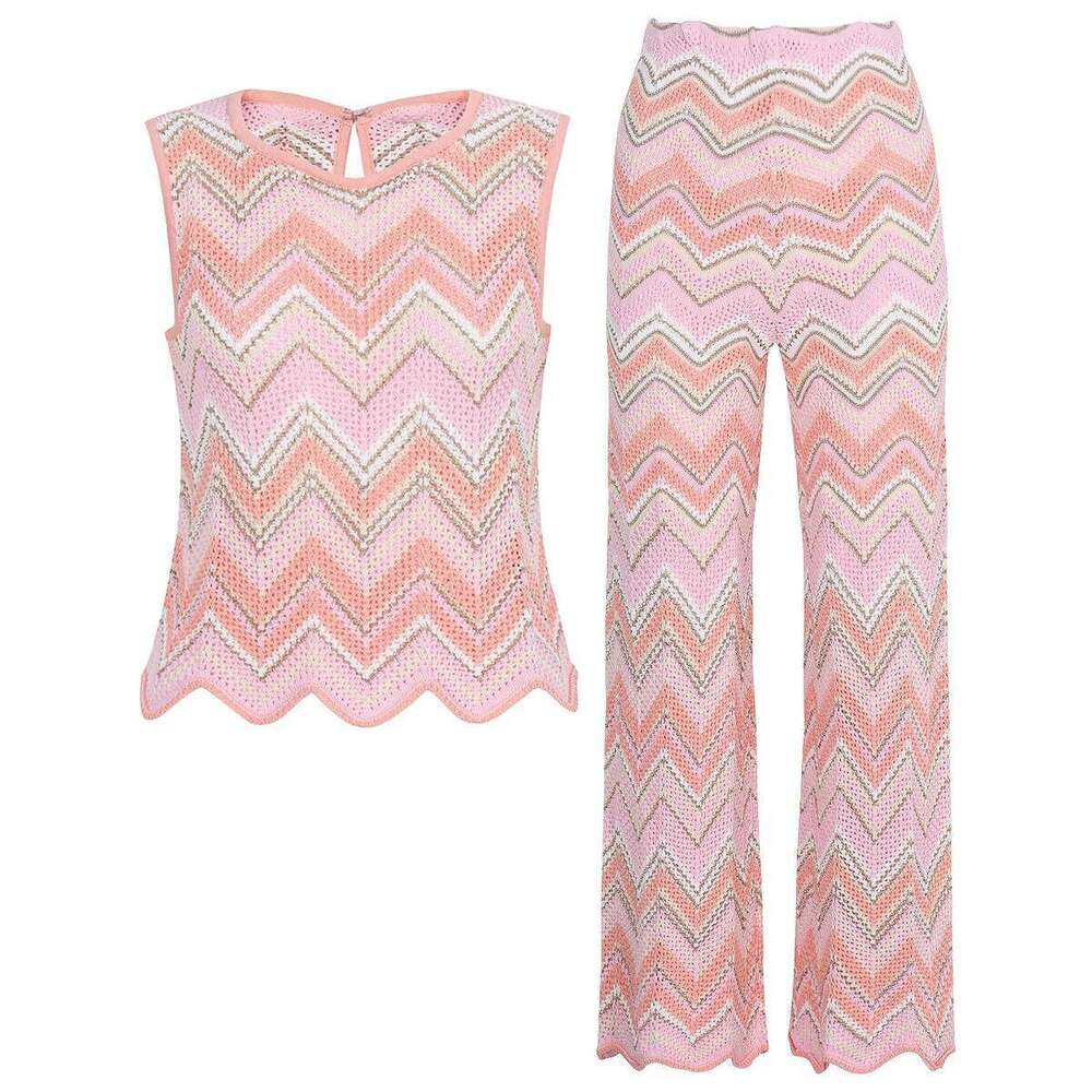 Women S Set Fashion O Neck Long Sleeve Short Tops Slip Stripe Waist Knitted Dress Loose Pants Evening Party Autumn New MAKOUFEI