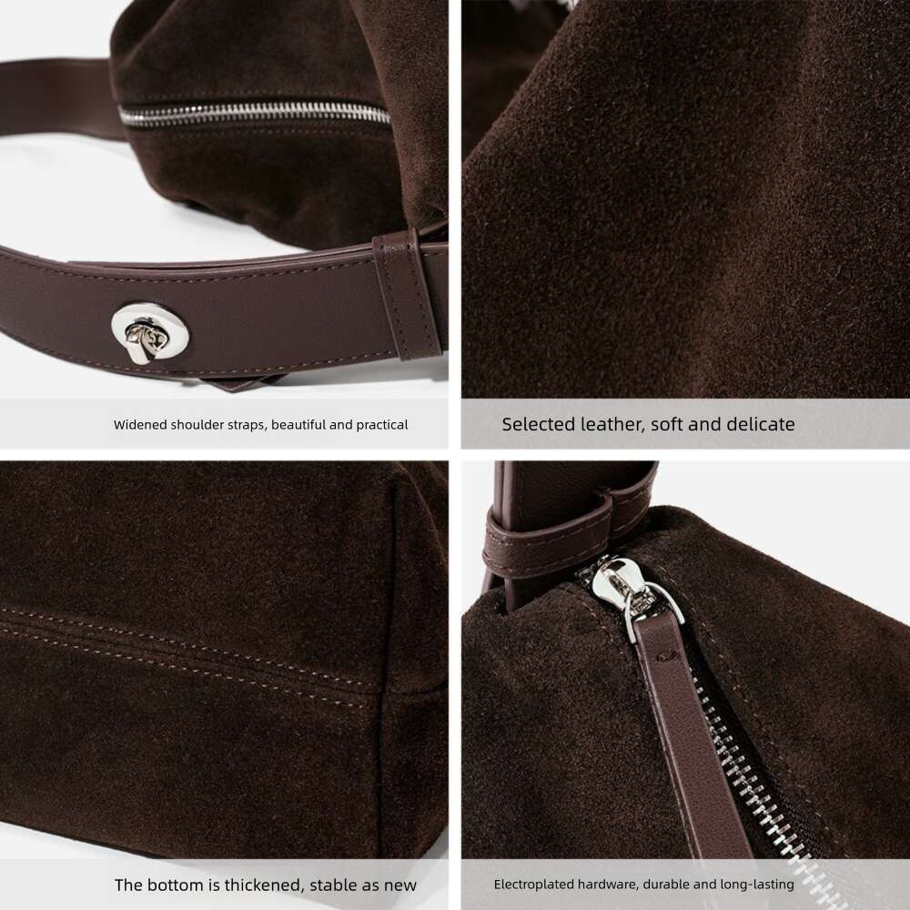 Luxury Shoulder Bags Totes Hobo Hot Selling Genuine Leather High Silk Glossy Suede Cowhide Tote Large Capacity Women S Commuter Underarm Bag SENYY