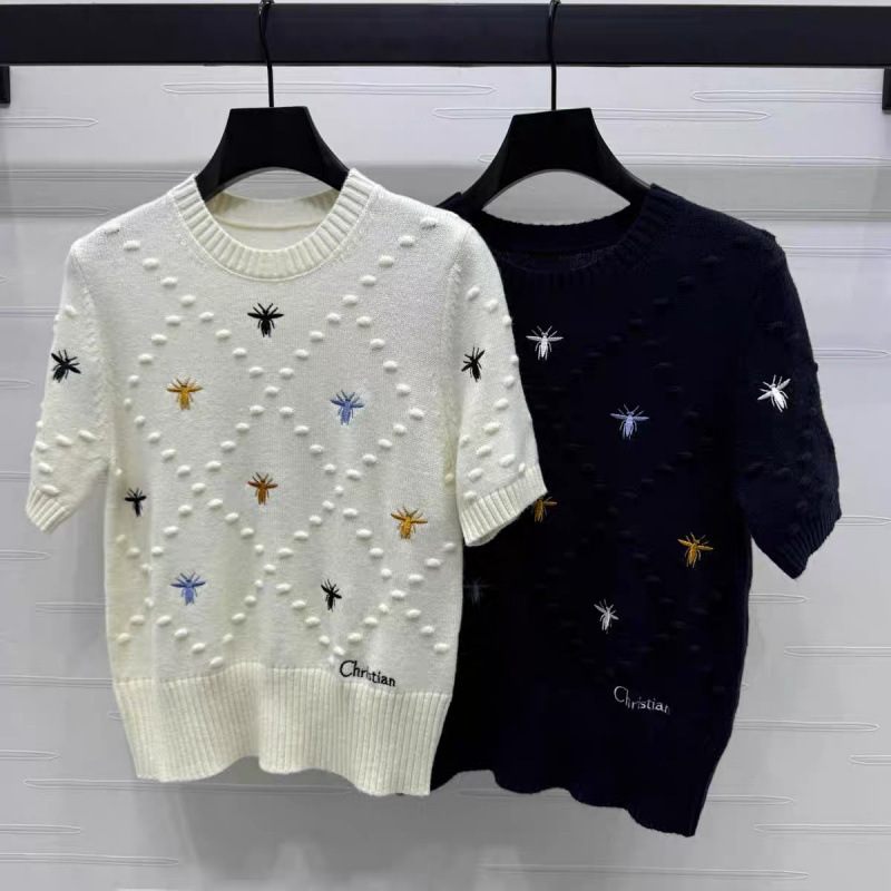 Chnel Style Light Polo Luxury Knitted Short Sleeve Spring Summer New Highend Qulity Design Slim Designer Hoodie Short Round Neck Sweter Designer Shirt