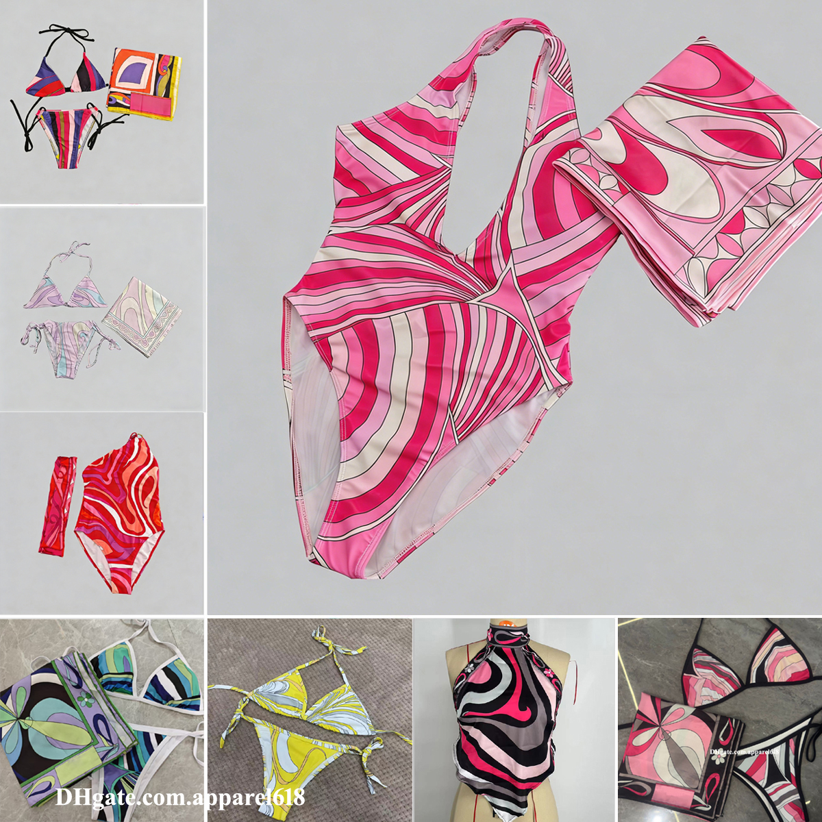 swimsuits designer womens bathing suits 3 piece bikini thong swimwear sets plus size xl high quality Wrap Scarf Headband sexy Cover Up clothing vacation beach wear