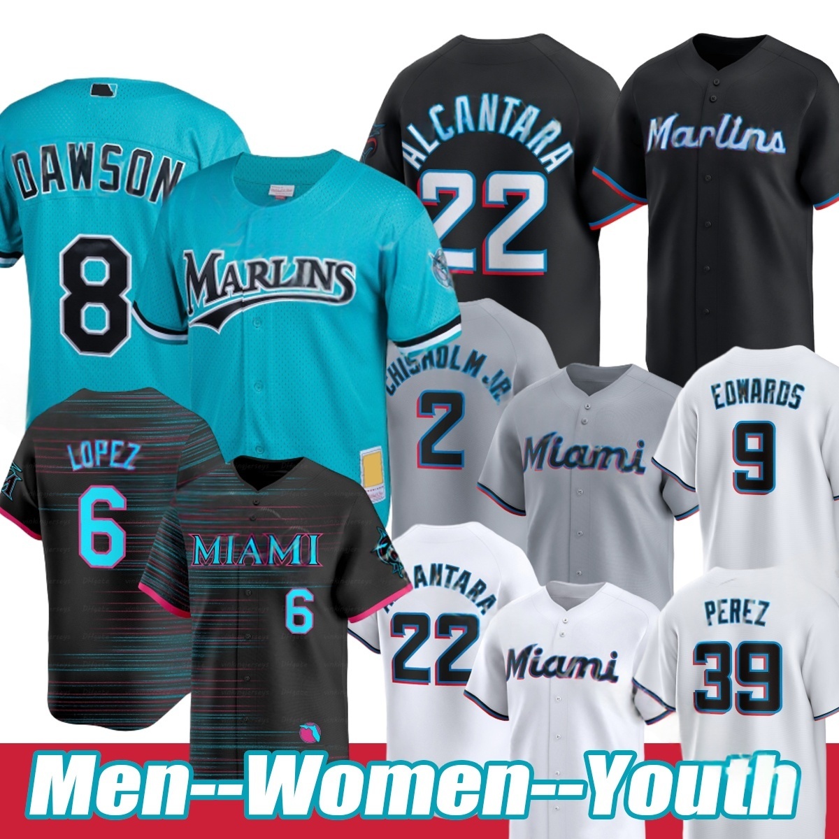 Miamicity Marlins jersey Connor Norby Jesus Sanchez Sandy Alcantara Albert Almora Jr. Matt Mervis Fortes Baseball Jerseys
