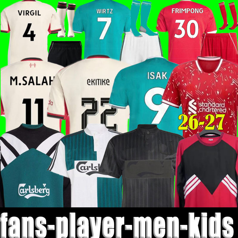 25 26 27 liverpool ISAK DIOGO JOTA WIRTZ FRIMPONG KERKEZ MAC ALLISTER EKITIKE Szoboszlai GAKPO soccer jerseys jersey Salah 2026 football shirt men kids 95 96 97 retro