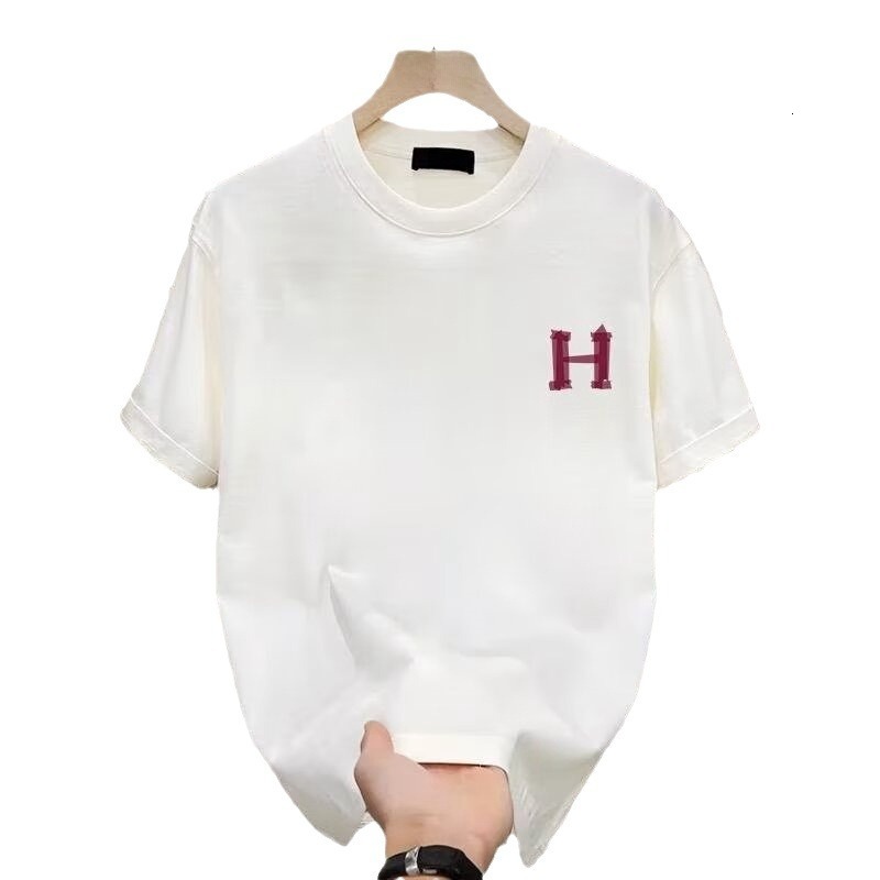 Luxury Brand Designer Clothes Men's Short-Sleeve T-Shirt 2026 Summer New Men's Trendy Casual Korean Style Pure Cotton Round Neck Printed Sho