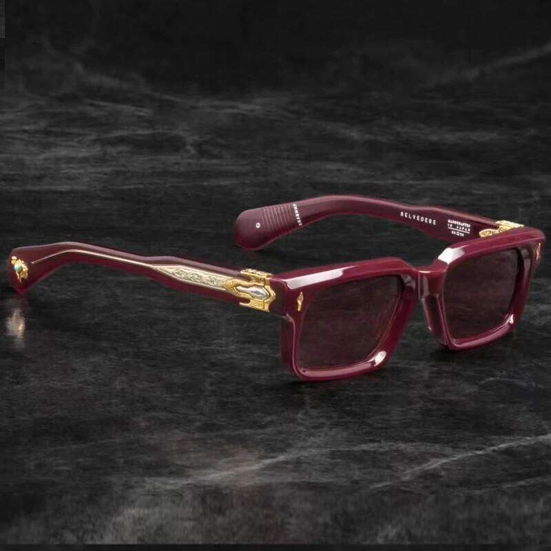Luxury Fashion Trend Vintage Sunglasses BELVEDERE Thick Acetate Retro Square Style Unisex A High Quality