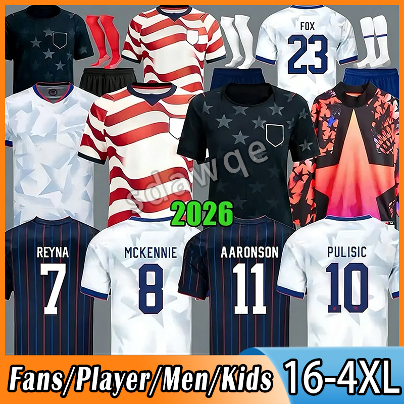 USAS Soccer Jersey 2024 2025 2026 Copa America USWNT Kids Kit USMNT 26/27 Home Away Football Shirt National Set Uniform Player Version PULISIC BALOGUN SMITH MORGAN 88