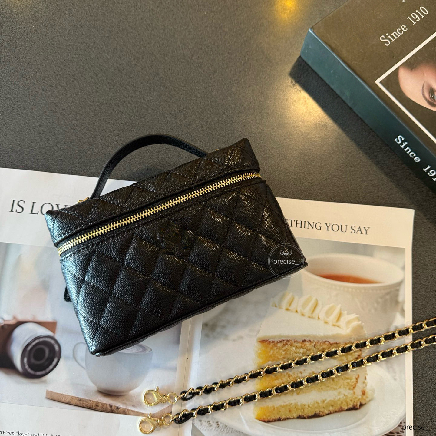 Designer Vanity Box Bag Women Large Quilted Small Grain Leather Chain Shoulder Crossbody Bag Top Handle Handbag