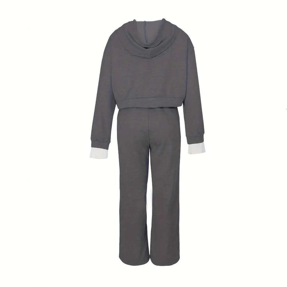 Sportswear Set Suit Autumn Winter New Women's Clothing Patchwork Hot-Selling Hooded Sweatshirt Two-Piece Casual Set A67 Print Gym Clothing