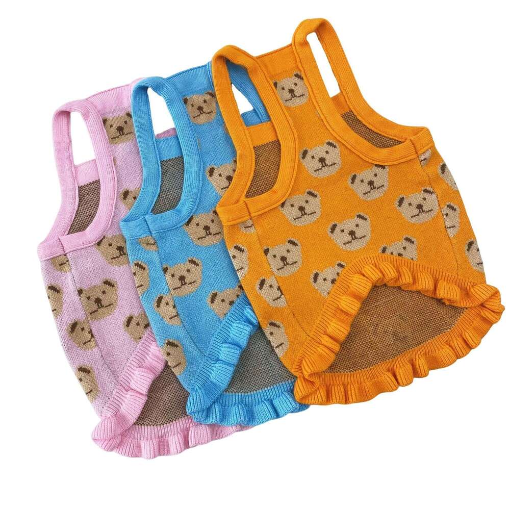 2026 Spring Autumn Pet Knitted Vest Vintage Ruffled Style For Small Medium Dogs Cats French Bulldog German Shepherd Bichon Frise Soft Apparel pupakaIK