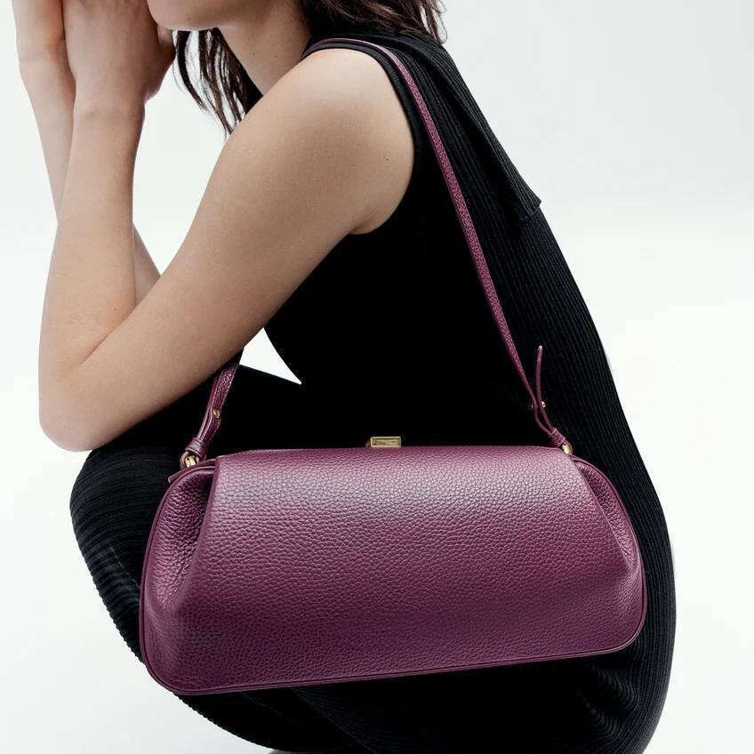 Yuzefi One Shoulder Underarm Bag French Stick Bag OYSTER CLUTCH Boston Bag