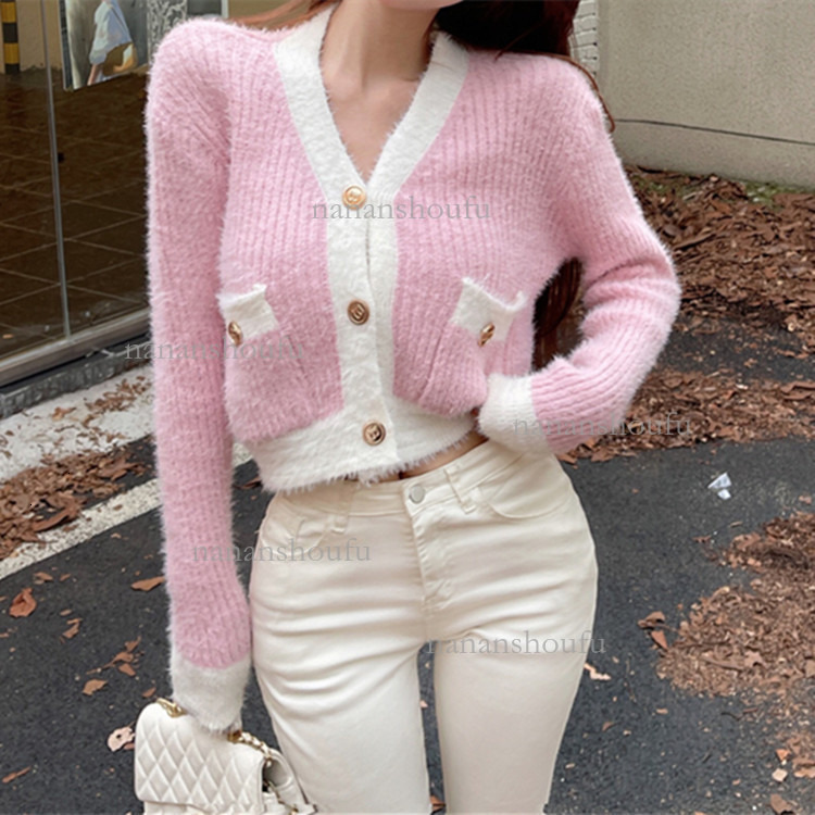 2026 New Color Blocked Tweed Designer Sweater Fashion Luxury Women's Cardigan Wool Skin Friendly Knitted Short Jacket Essential For Spring Women&