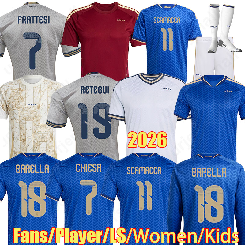 3XL 4XL 2026 ITALYSe Authentic Italian PELLEGRINI soccer Jerseys FRATTESI 25 26 TONALI SCAMACCA BARELLA RETEGUI BASTONI men kids kit FOOTBALL SHIRTS
