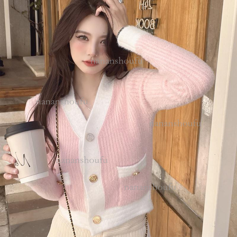 2026 New Color Blocked Tweed Designer Sweater Fashion Luxury Women's Cardigan Wool Skin Friendly Knitted Short Jacket Essential For Spring Women&